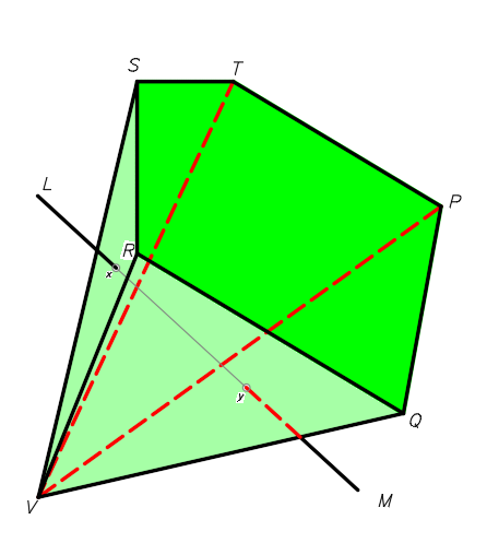 Diagrama de Intersección de Pirámide con recta